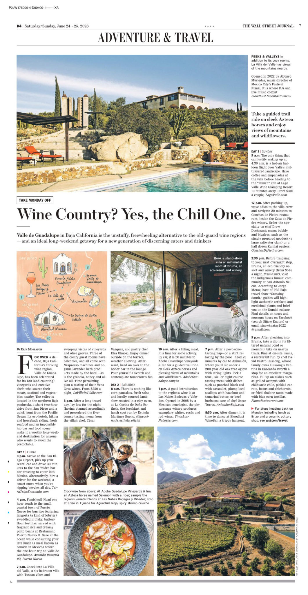 La Villa del Valle - Wall Street Journal